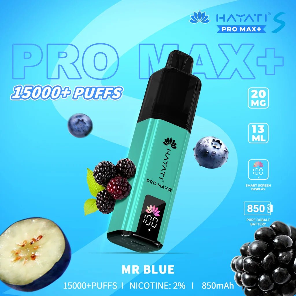 Hayati Pro Max+ S 15000 Puffs Prefilled Pod Kit - Eliquid Base - Mr Blue